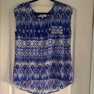Cotton On Blue and White Graphic Blouse Relaxed Fit